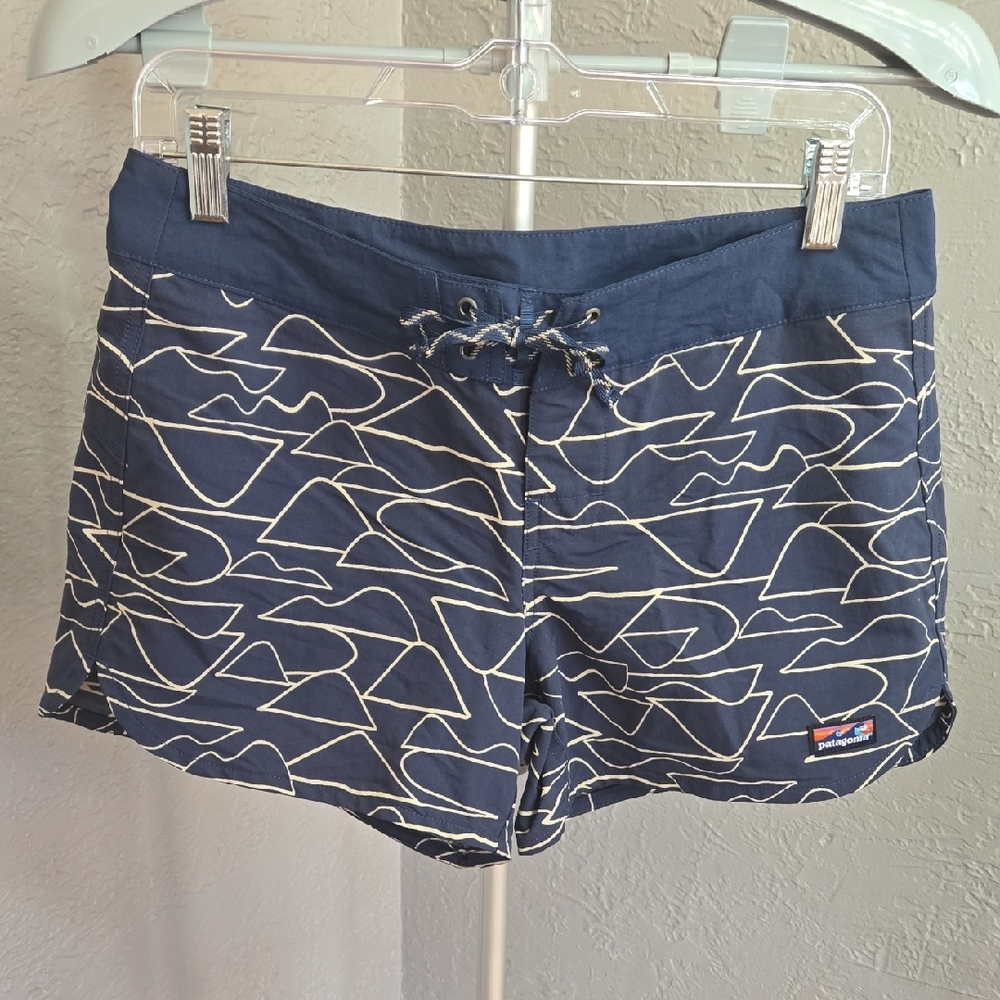 Patagonia Navy and White Athletic Shorts